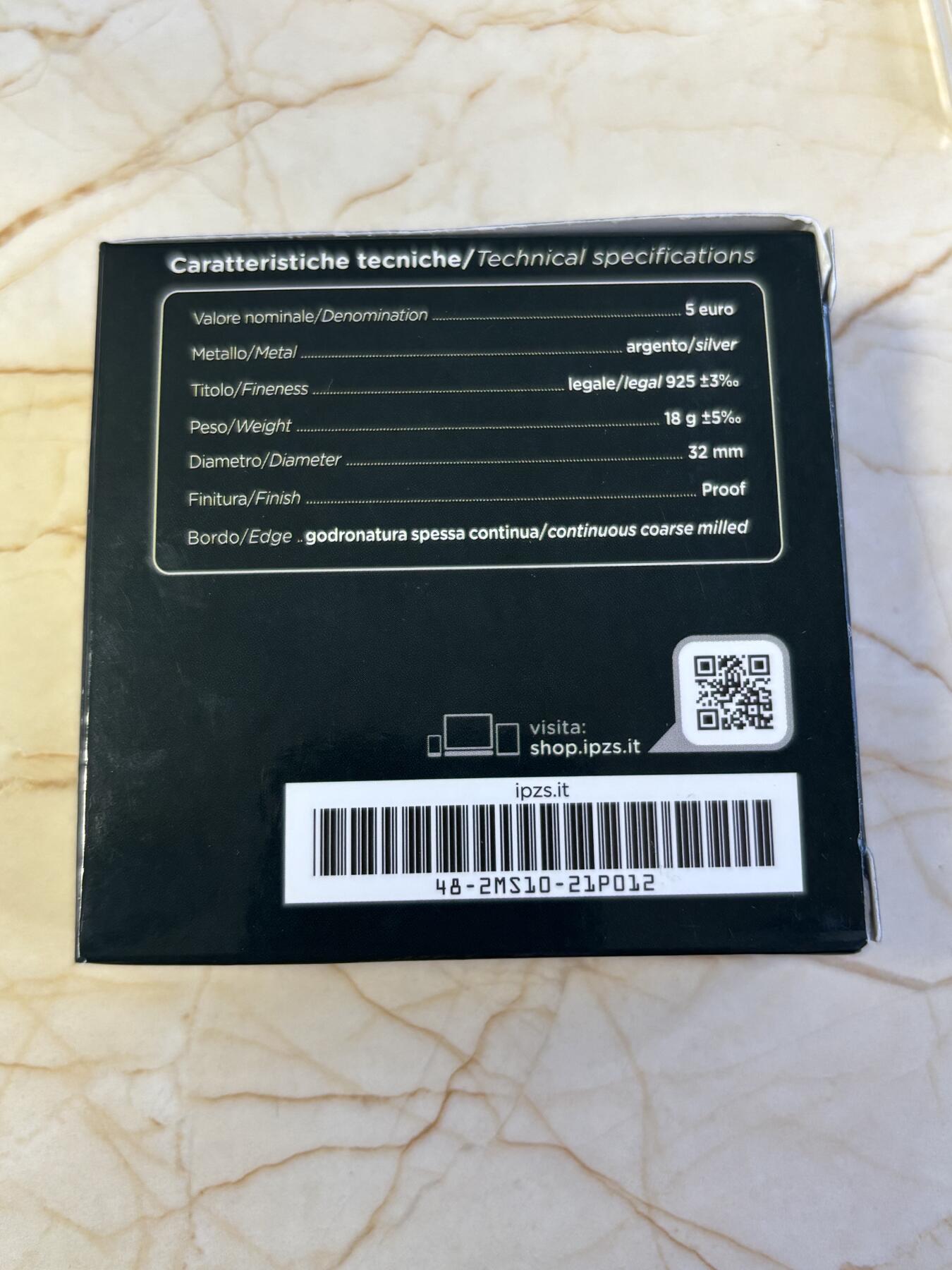 第181期拍卖 意大利2021年画家卡拉瓦乔诞辰450周年纪念银币，925银，18克