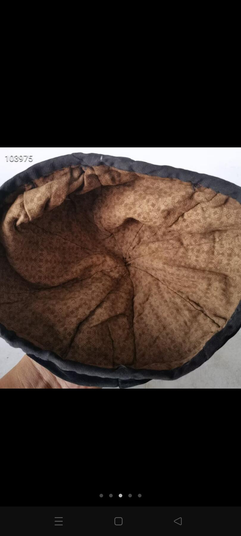 民国时期，地主老财瓜皮帽一个，品相如图，琉璃帽顶子，保老保真