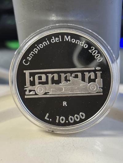 第181期拍卖 - 圣马力诺2001年法拉利世界冠军1万里拉纪念银币，835银，22克