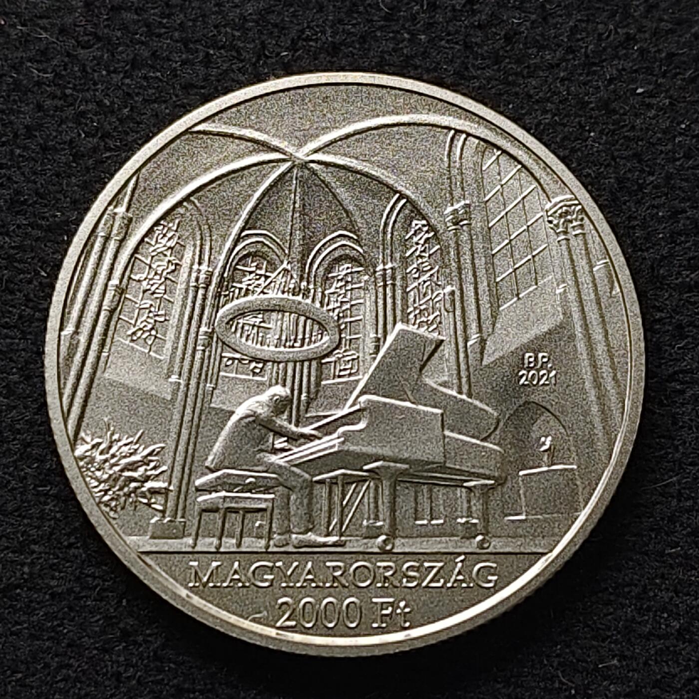 【全场包邮】纯粹捡漏拍477场（免费代拍第14场）调整中 【少见】匈牙利2021年2000福林钢琴家乔治·齐夫拉诞辰100周年纪念币-量4000
