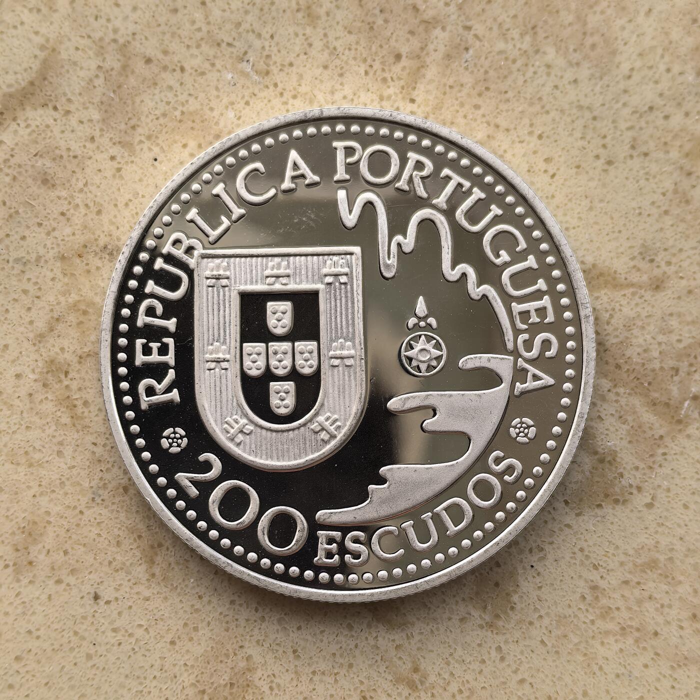 道一币馆币章第一百五十五场 葡萄牙1993年日本种子岛200埃斯库多精制纪念银币 26.5g 925S 52000
