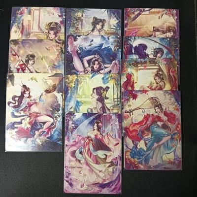 花开卡拍第46期（11月9号周日截拍，品控勿拍!!!拍品不寄存，运费5元，自制卡难免瑕疵，可能存在轻微撞角爆边等出厂瑕疵，品控介意勿拍！） - 燎原卡牌 玲姐 解语花 11张 普卡