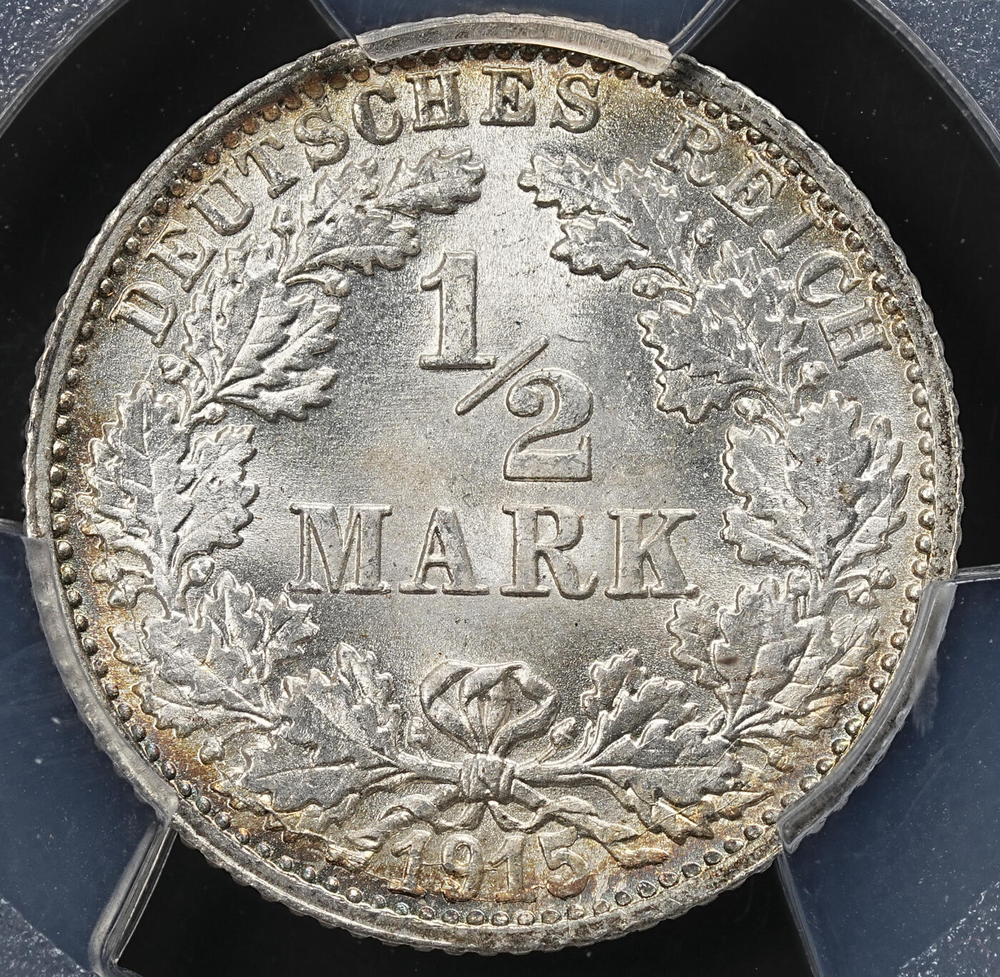 修遠堂世界钱币第九十二期 PCGS MS67 1915年德国1/2马克银币 F厂铭