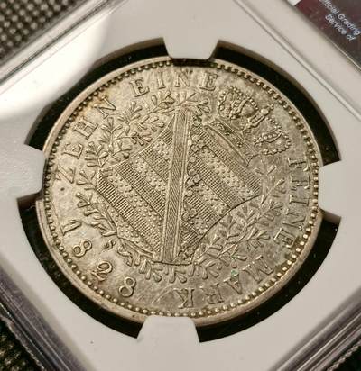 甄臻铺-世界币章拍卖（第38期）立冬小精品场，送拍享返佣金等优惠多多 NGC-AUD 1828年德国萨克森安东尼一世费因马克泰勒银币 早期大尺寸泰勒 少见的摩尔人版本 比后期的少很多