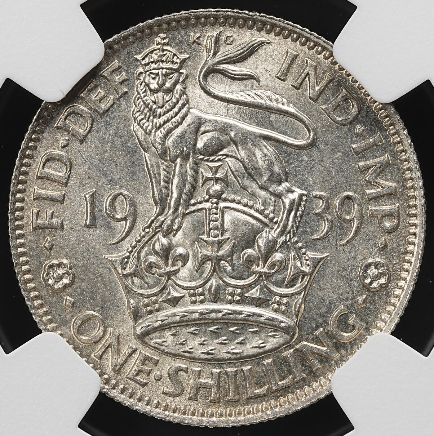 修遠堂世界钱币第九十二期 NGC MS63 1939年英国1先令银币 英格兰徽章版