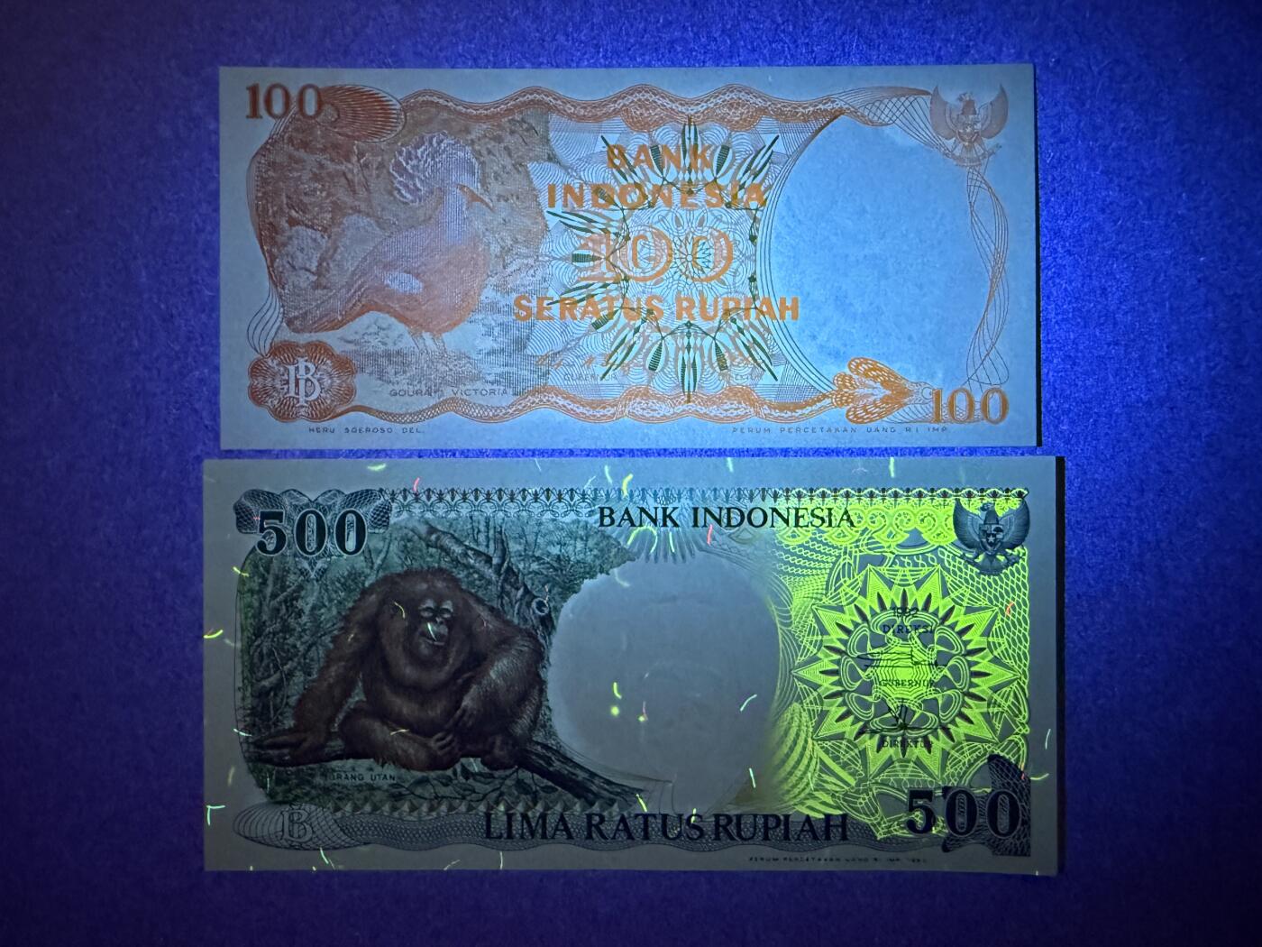 《艾美收藏》第219期-11.9周日外币畅拍场 印度尼西亚100、500盾2张 UNC 无4