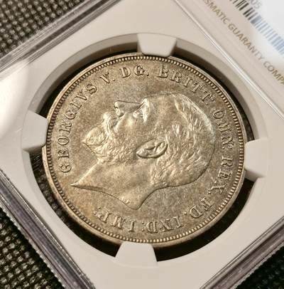 甄臻铺-世界币章拍卖（第38期）立冬小精品场，送拍享返佣金等优惠多多 NGC-SP63 1935年英国乔治五世木马剑银币，精打工艺，非MS流通版，包浆温润自然