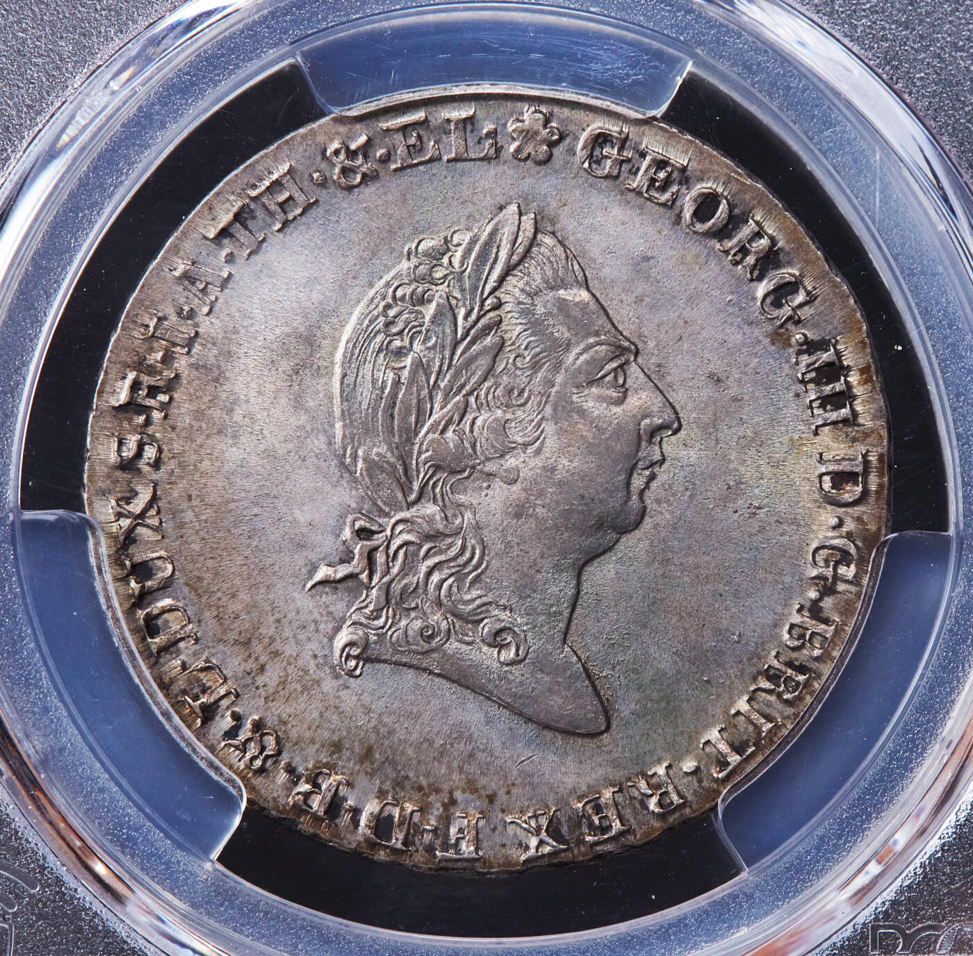 【俄甄集藏】2025年(044)11-12星期三晚 19:30 全场包邮 德国不伦瑞克-吕内堡-卡伦伯格-卡伦伯格1802年乔治三世C版2/3泰勒银币，PCGS MS63，亚军，黄油五彩老包浆，原光品相，少见品种