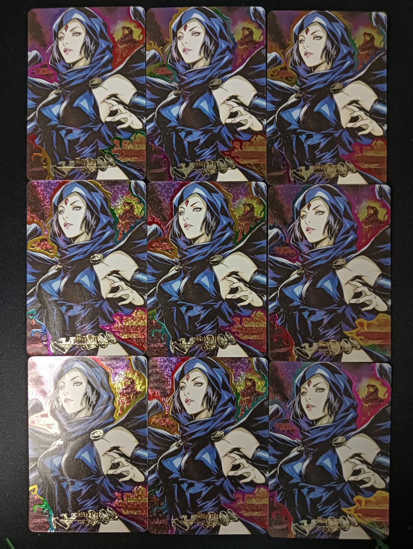 花开卡拍第46期（11月9号周日截拍，品控勿拍!!!拍品不寄存，运费5元，自制卡难免瑕疵，可能存在轻微撞角爆边等出厂瑕疵，品控介意勿拍！） 藏无缺女神同人渡鸦 9宫 钻闪