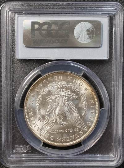 甄臻铺-世界币章拍卖（第38期）立冬小精品场，送拍享返佣金等优惠多多 PCGS-MS64 美国1898年O版摩根一元银币，发行量相对较少，带黄油光环彩