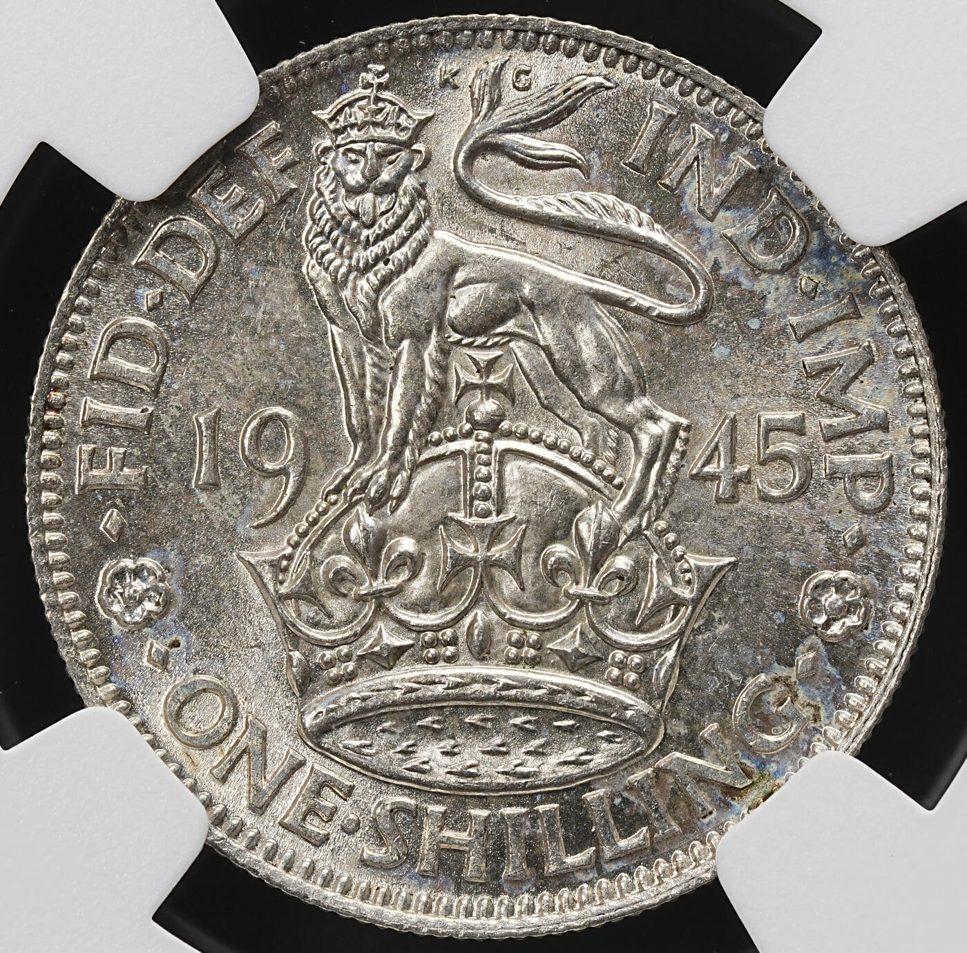 修遠堂世界钱币第九十二期 NGC MS63 1945年英国1先令银币