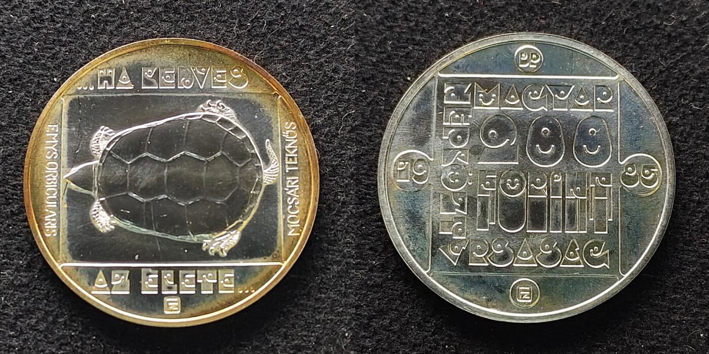 【全场包邮】纯粹捡漏拍477场（免费代拍第14场）调整中 【黑卡·少见】匈牙利1985年200福林黑卡装野生动物保护3枚全银币套装-带证书5000套