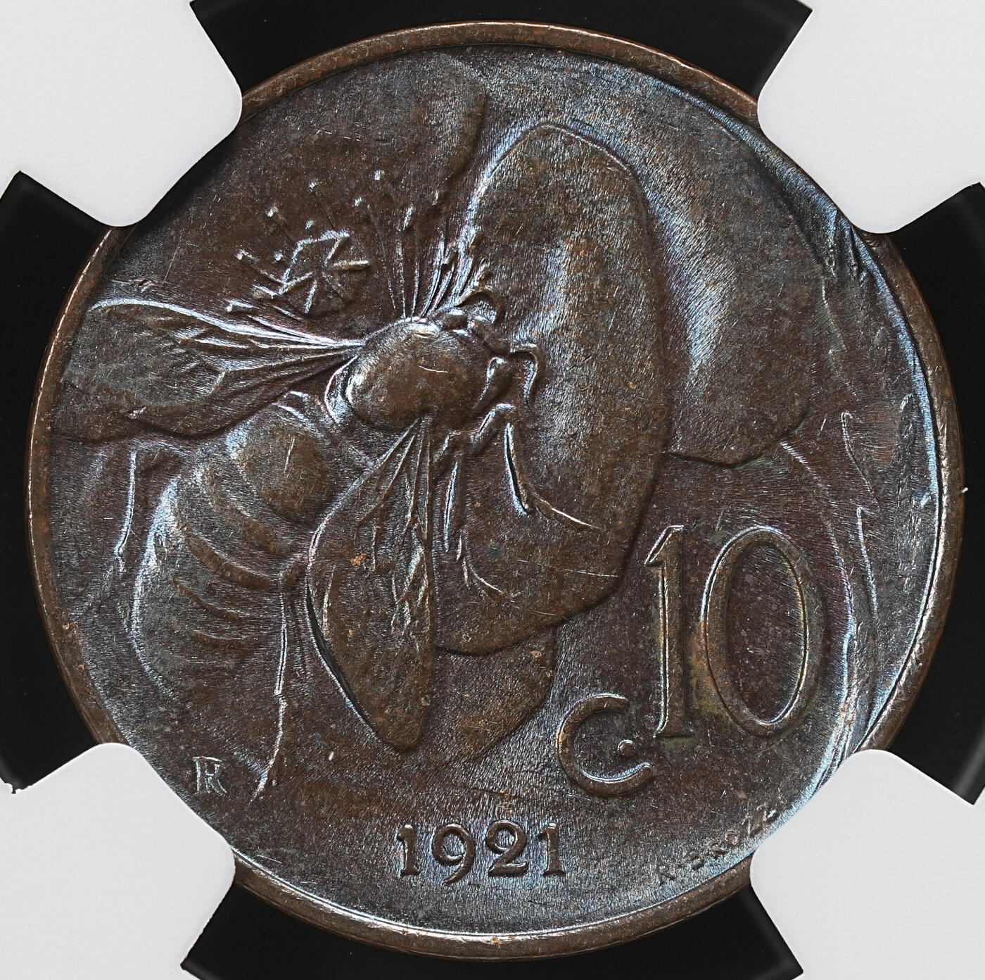 修遠堂世界钱币第九十二期 NGC MS63BN 1921年意大利10分