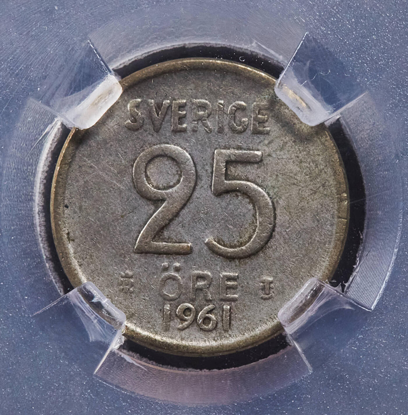 【俄甄集藏】2025年(044)11-12星期三晚 19:30 全场包邮 瑞典1949年10欧尔银币，TQG AU53；瑞典1961年25欧尔银币，TQG XF40，两枚一组