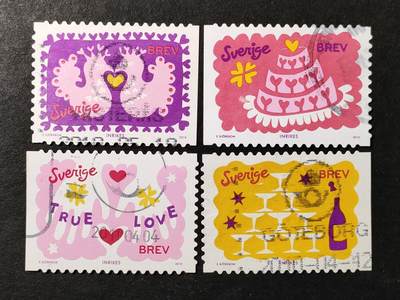 ↓君缘收藏646期☞钱币邮品↓无佣金、可寄存、满30元包邮  - 瑞典邮票，2010年问候邮票4全