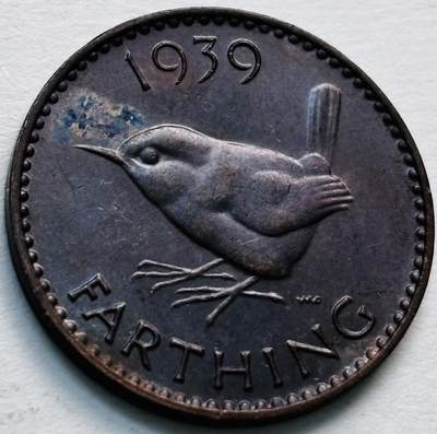 文馨钱币收藏第 279 场，银币，纪念铜章场 长期接收代拍品 - 1939 年英国乔治六世法新铜币