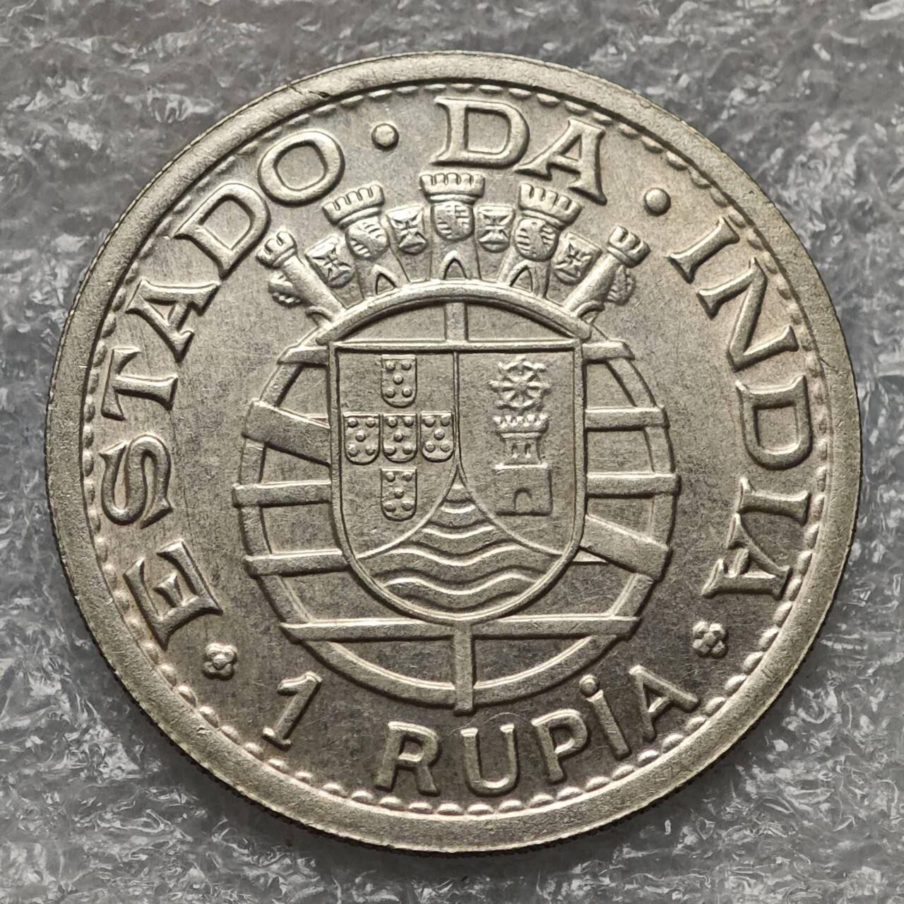 【淘币小摊】限时拍第七百九十五拍  葡属印度爪哇波兰阿根廷专场  满百包邮可预留两周  周一统一发货  葡属印度1947年1卢比银币发行量90万枚好品相 km27
