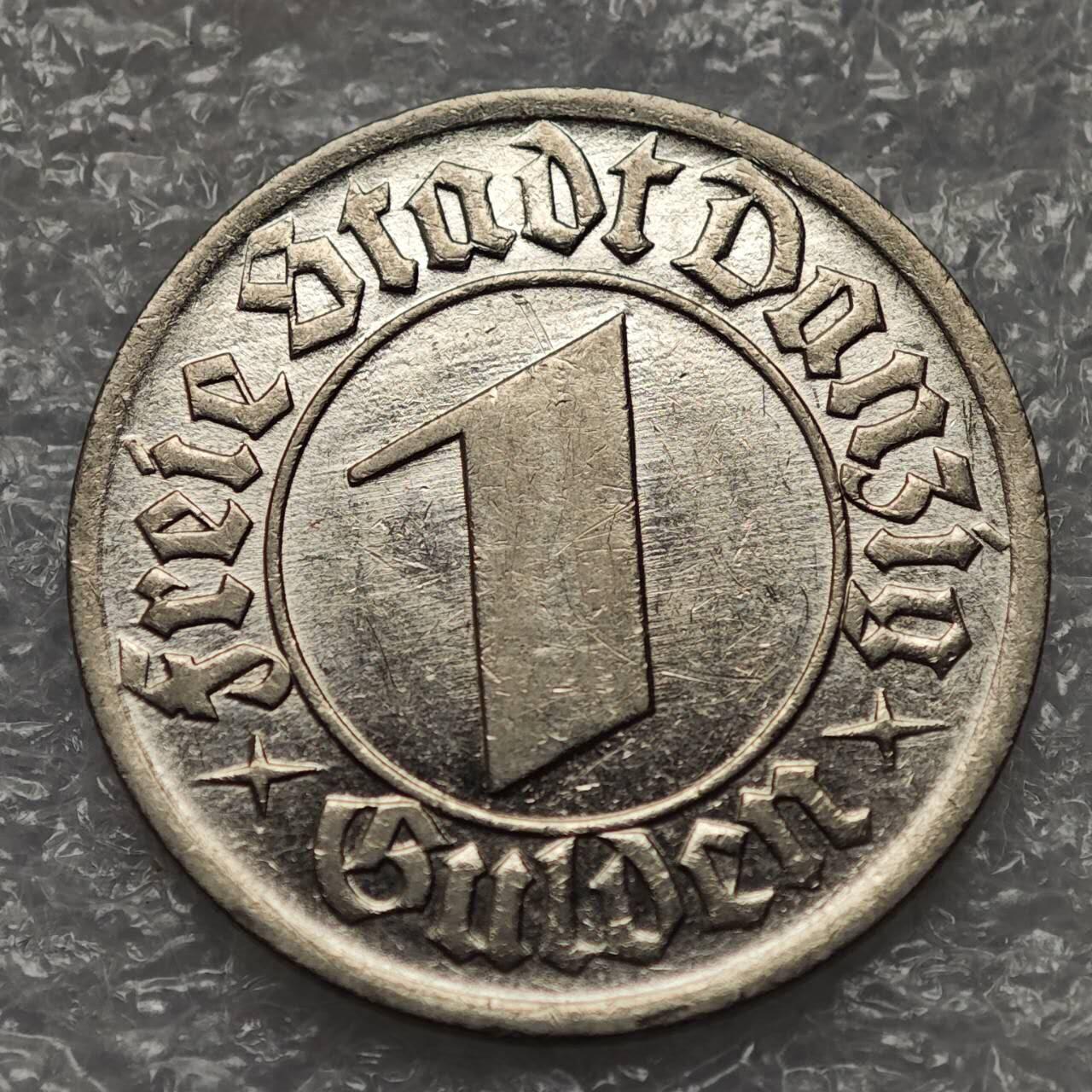 【淘币小摊】限时拍第七百九十五拍  葡属印度爪哇波兰阿根廷专场  满百包邮可预留两周  周一统一发货  但泽自由市1932年1盾纯镍币好品相 km154