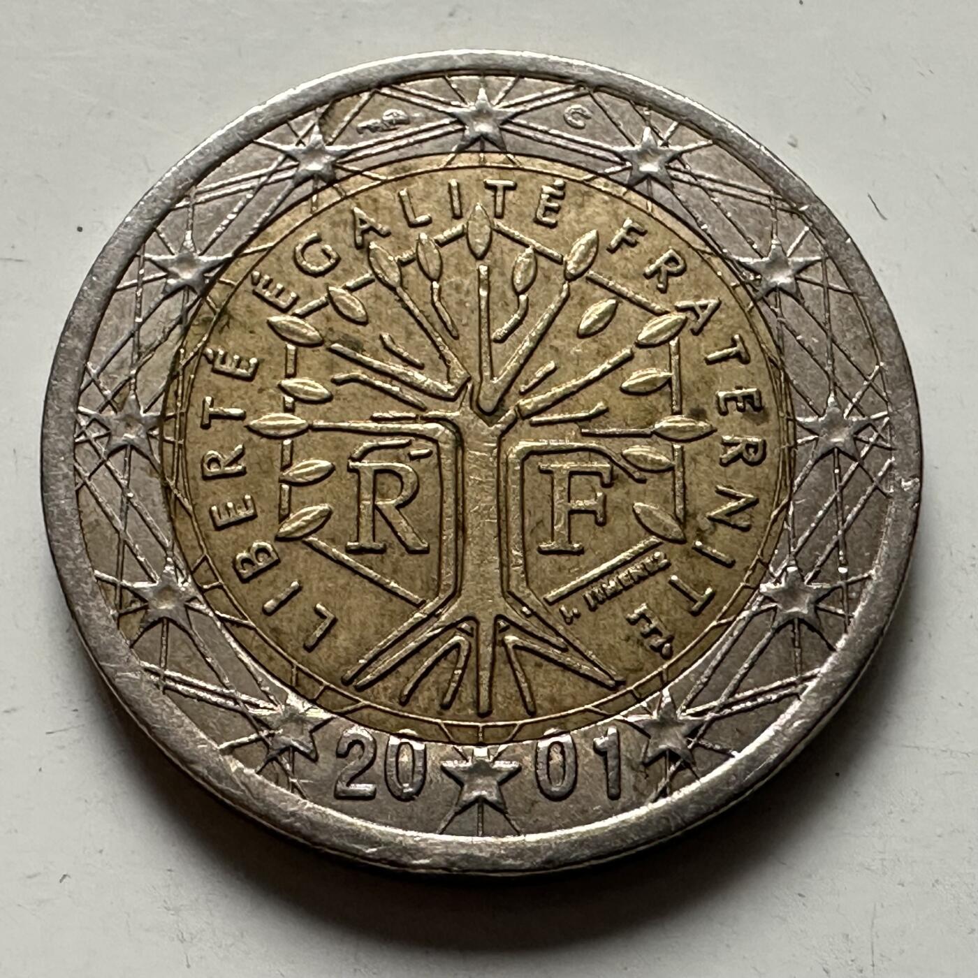 🌹外币初藏🌹🐯2025年第125场  每周二四六晚8️⃣点 接代拍 法国2001年2欧元