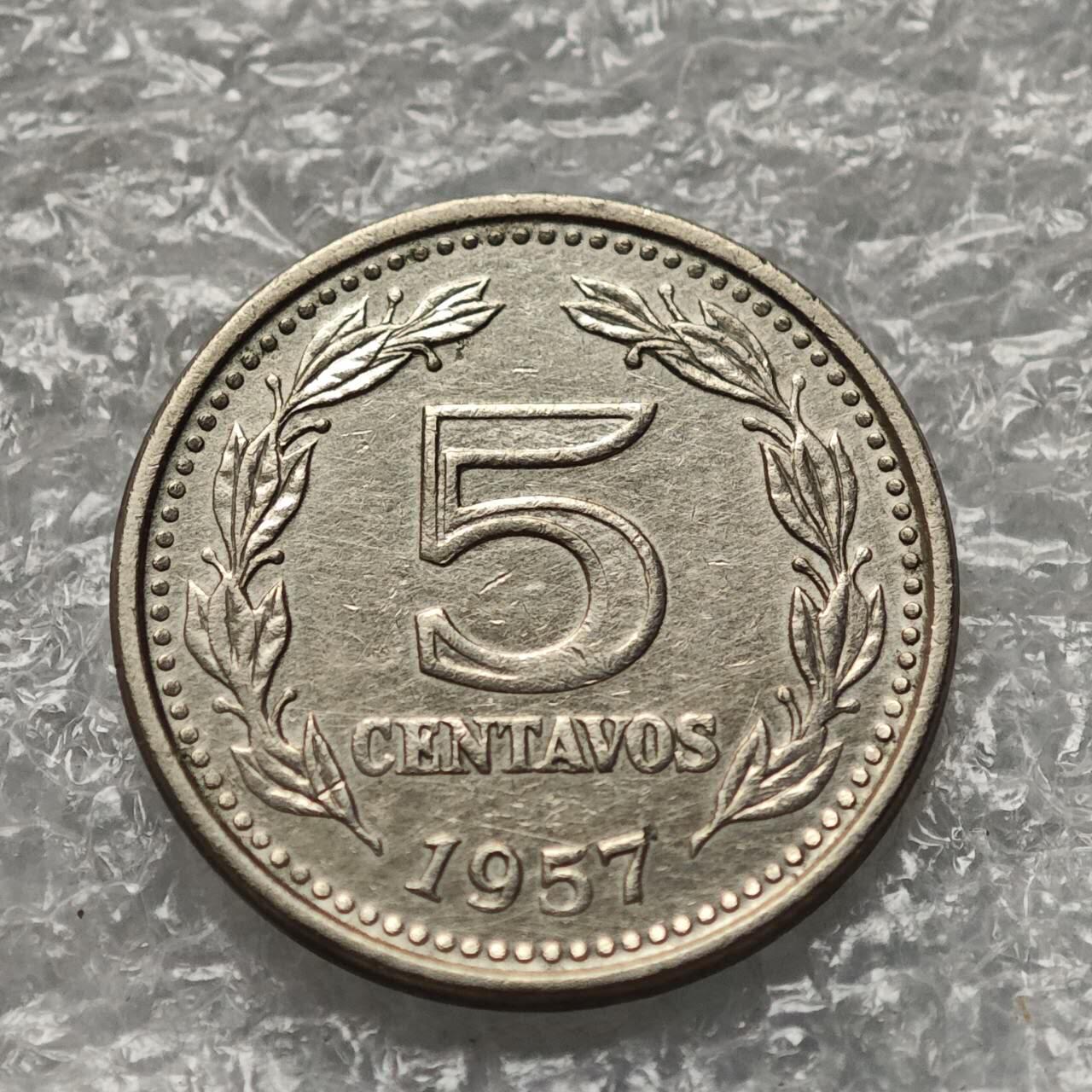 【淘币小摊】限时拍第七百九十五拍  葡属印度爪哇波兰阿根廷专场  满百包邮可预留两周  周一统一发货  阿根廷1957年5分镍币 km53