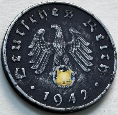 文馨钱币收藏第 279 场，银币，纪念铜章场 长期接收代拍品 - 1942 年德三 10 芬尼，第三版 A 厂