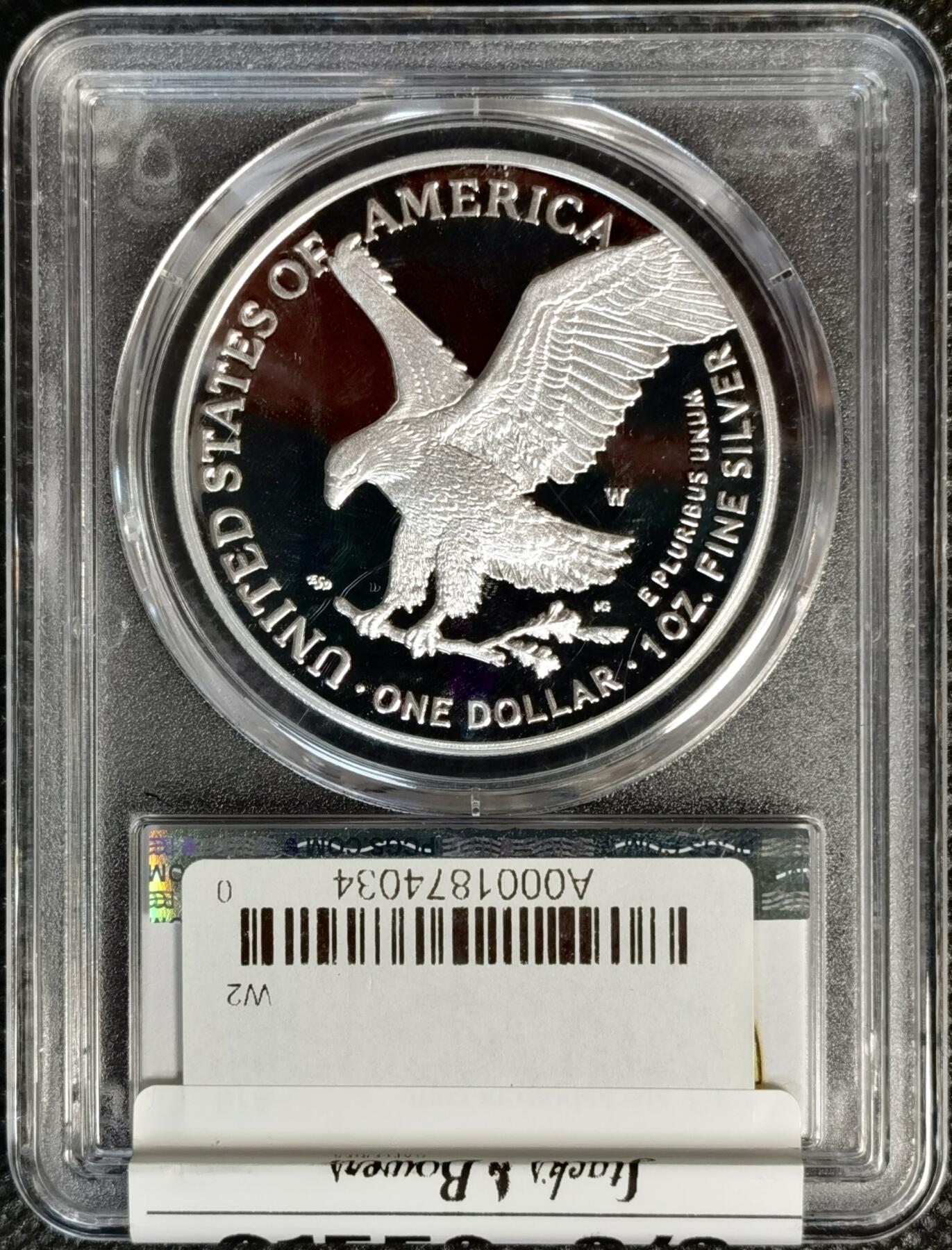 甄臻铺-世界币章拍卖（第38期）立冬小精品场，送拍享返佣金等优惠多多 PCGS-PR70DCAM 美国2024年W厂行走女神一元，满分无瑕