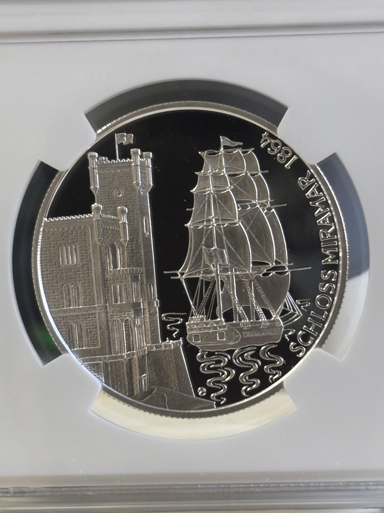 第181期拍卖 获奖币 奥地利1997年 马克西米连一世皇帝精制纪念银币 NGC -PF69无盒无证书，20克，900银， 1999年克劳斯最佳银币