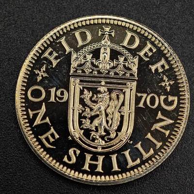 【淘币小摊】实时拍第七百九十一拍   散币纸币套币场   满百包邮可预留二周 每周一统一发货   - 英国1970年一先令精制镍币