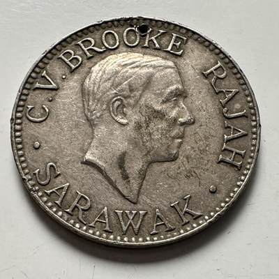 🌹外币初藏🌹🐯2025年第125场  每周二四六晚8️⃣点 接代拍 - 沙捞越1934年十分 有未穿小孔