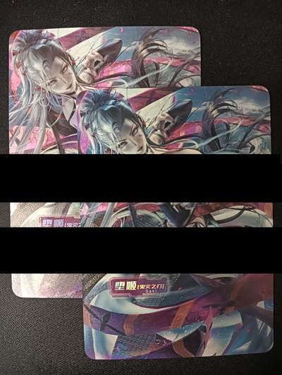 花开卡拍第46期（11月9号周日截拍，品控勿拍!!!拍品不寄存，运费5元，自制卡难免瑕疵，可能存在轻微撞角爆边等出厂瑕疵，品控介意勿拍！） - 艺术对卡 堕姬 彩闪2张