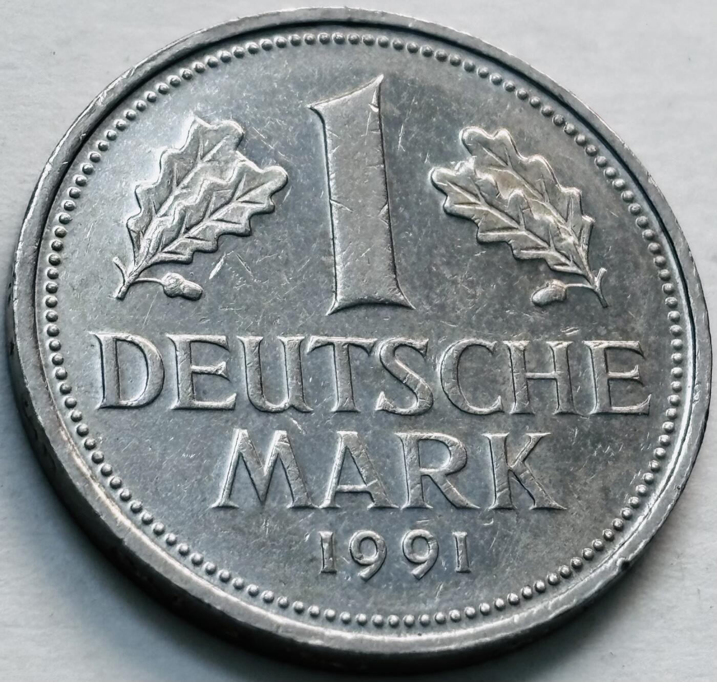 文馨钱币收藏第 279 场，银币，纪念铜章场 长期接收代拍品 1991 年德国 1 马克 A 版