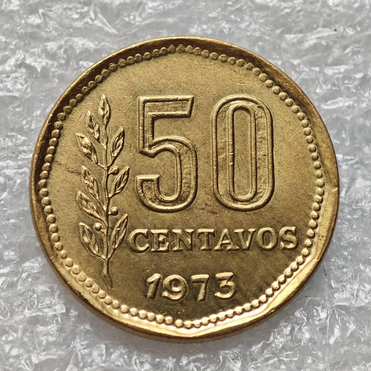 【淘币小摊】限时拍第七百九十五拍  葡属印度爪哇波兰阿根廷专场  满百包邮可预留两周  周一统一发货  阿根廷1973年50分铜币货币贬值百倍 km68