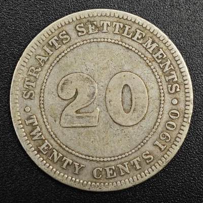 【淘币小摊】实时拍第七百九十一拍   散币纸币套币场   满百包邮可预留二周 每周一统一发货   - 海峡1900年维多利亚20分银币