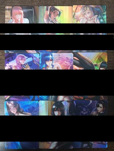 花开卡拍第46期（11月9号周日截拍，品控勿拍!!!拍品不寄存，运费5元，自制卡难免瑕疵，可能存在轻微撞角爆边等出厂瑕疵，品控介意勿拍！） - ACG美少女03 1套9张 彩闪