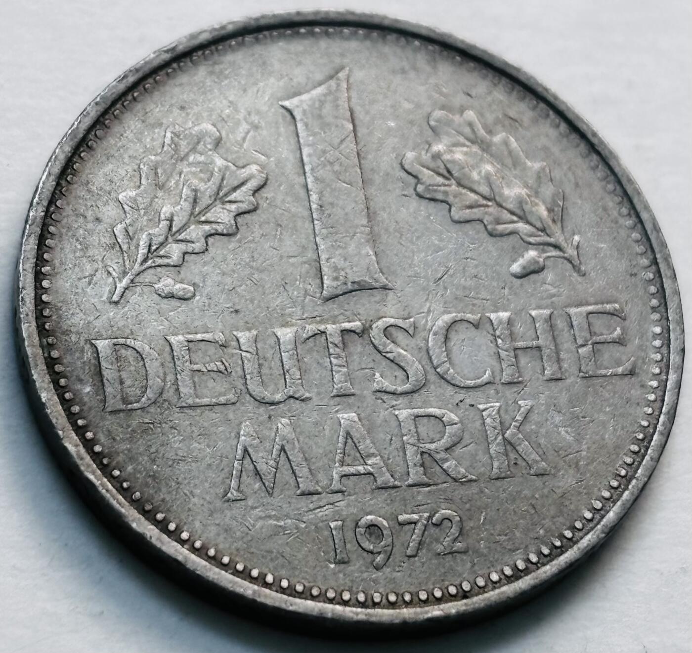 文馨钱币收藏第 279 场，银币，纪念铜章场 长期接收代拍品 1972 年德国 1 马克 F 版