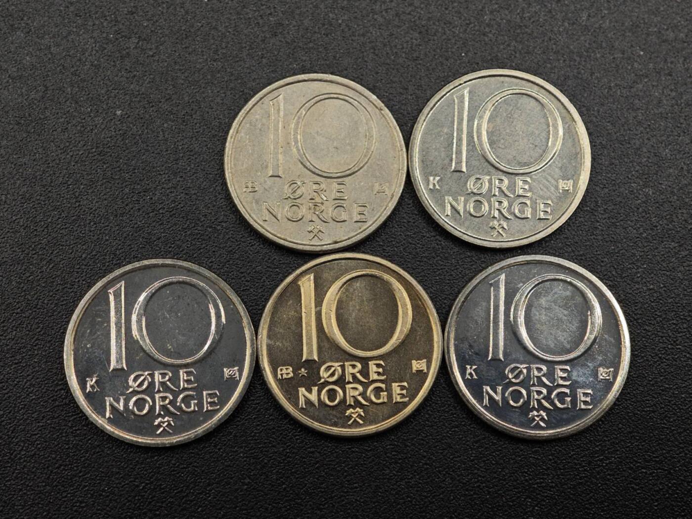 【淘币小摊】实时拍第七百九十一拍   散币纸币套币场   满百包邮可预留二周 每周一统一发货   挪威10欧尔5枚