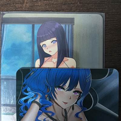 花开卡拍第46期（11月9号周日截拍，品控勿拍!!!拍品不寄存，运费5元，自制卡难免瑕疵，可能存在轻微撞角爆边等出厂瑕疵，品控介意勿拍！） - 艺术卡 动漫美女02 粗闪 2张 粗闪