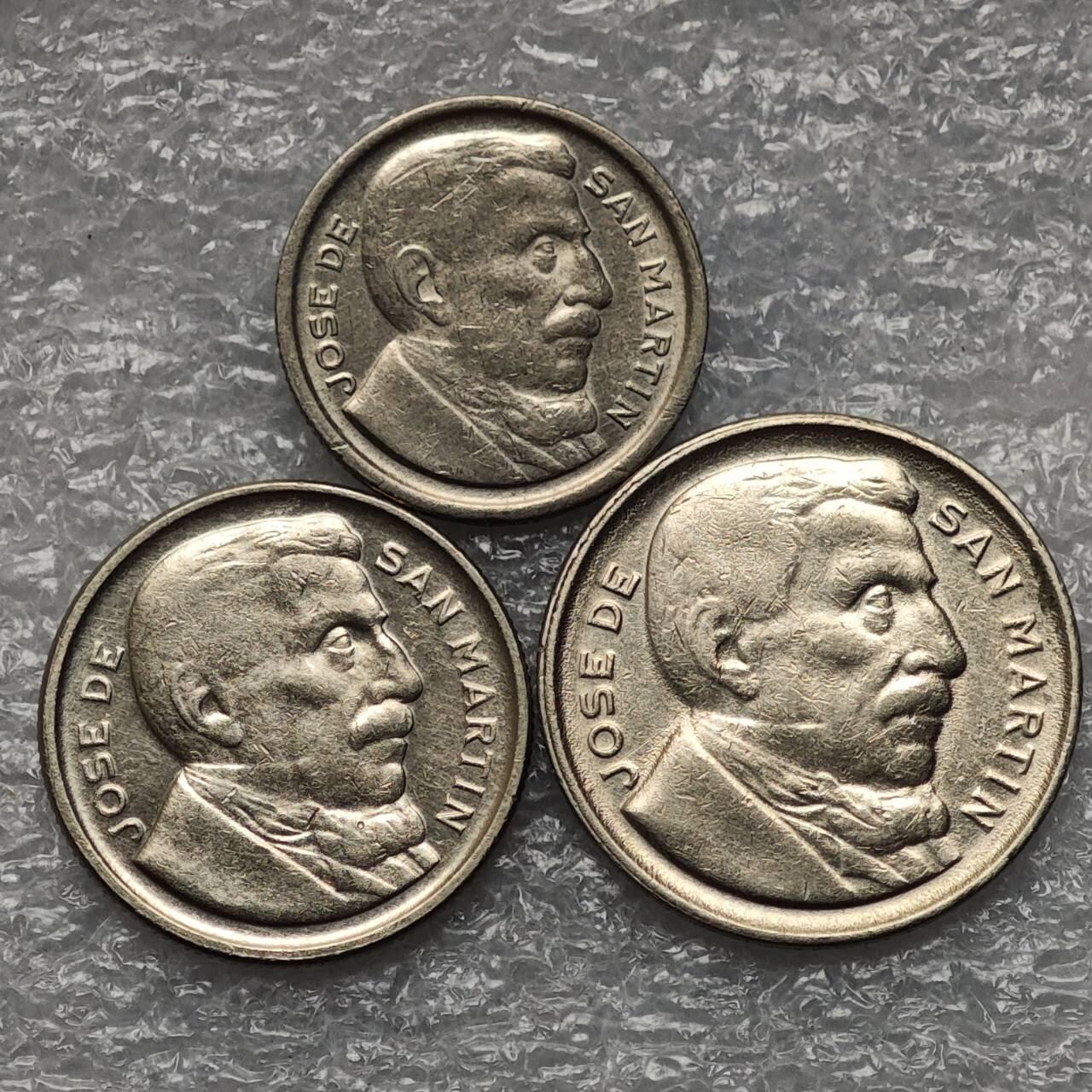 【淘币小摊】限时拍第七百九十五拍  葡属印度爪哇波兰阿根廷专场  满百包邮可预留两周  周一统一发货  阿根廷1951-1952年5-20分3枚齿边铜镍流通版