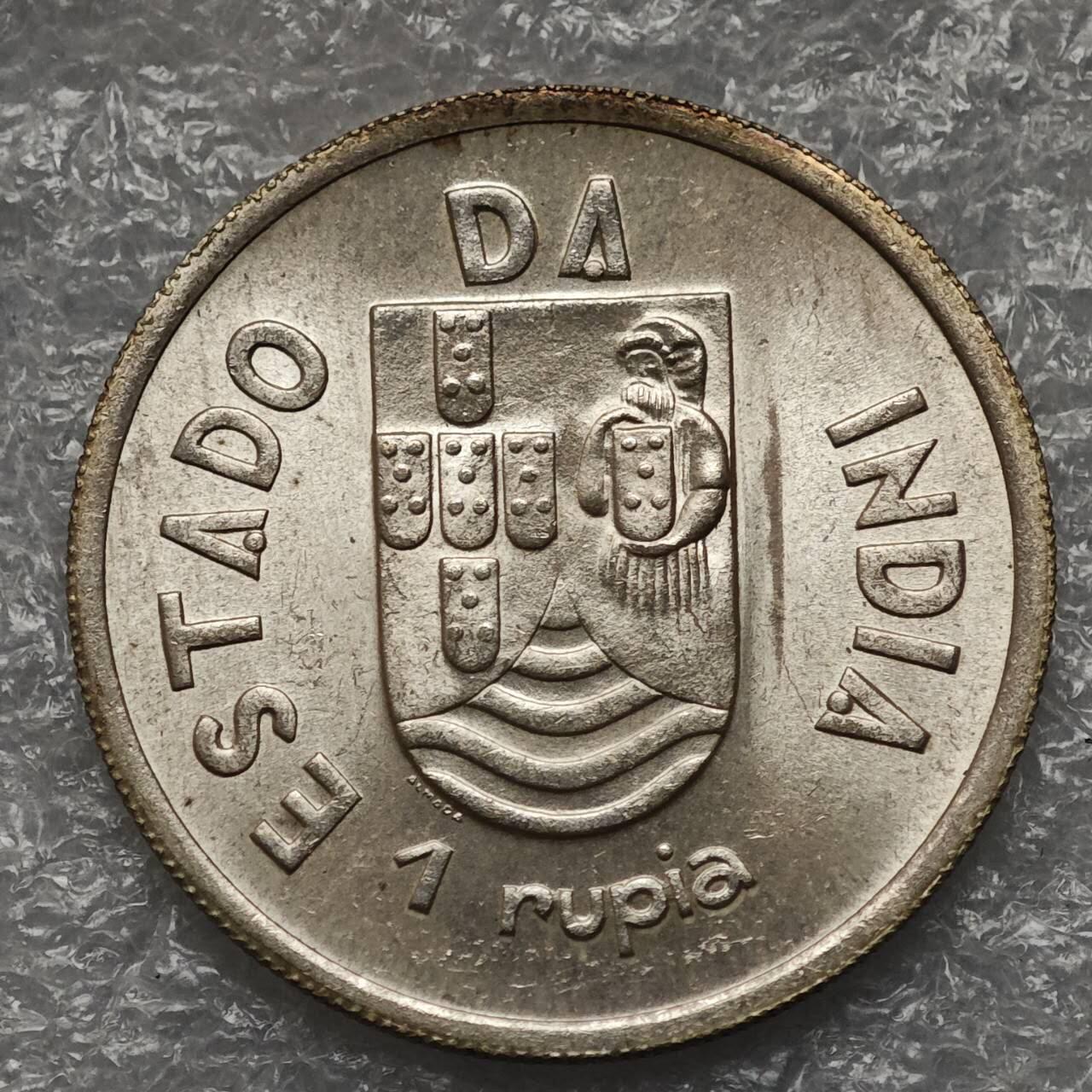 【淘币小摊】限时拍第七百九十五拍  葡属印度爪哇波兰阿根廷专场  满百包邮可预留两周  周一统一发货  葡属印度1935年1卢比银币发行量30万枚UNC原光品 km22