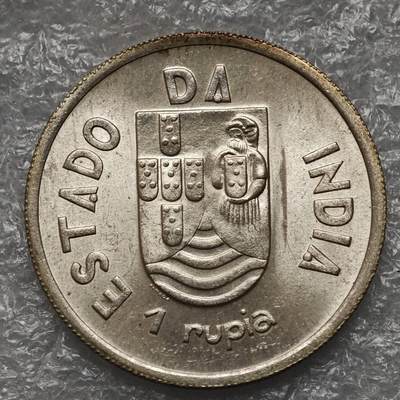 【淘币小摊】限时拍第七百九十五拍  葡属印度爪哇波兰阿根廷专场  满百包邮可预留两周  周一统一发货  - 葡属印度1935年1卢比银币发行量30万枚UNC原光品 km22