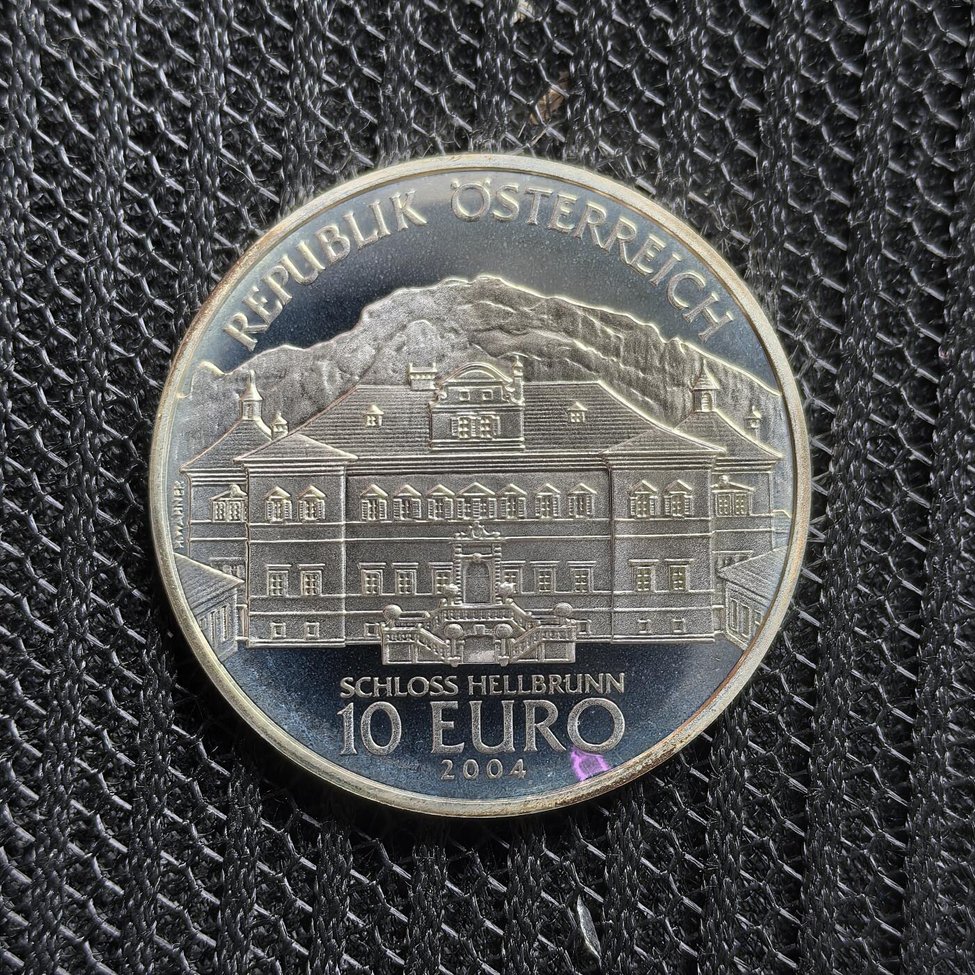 道一币馆币章第一百五十四场 奥地利2004年海尔布伦宫10欧元银币 16g 925S 