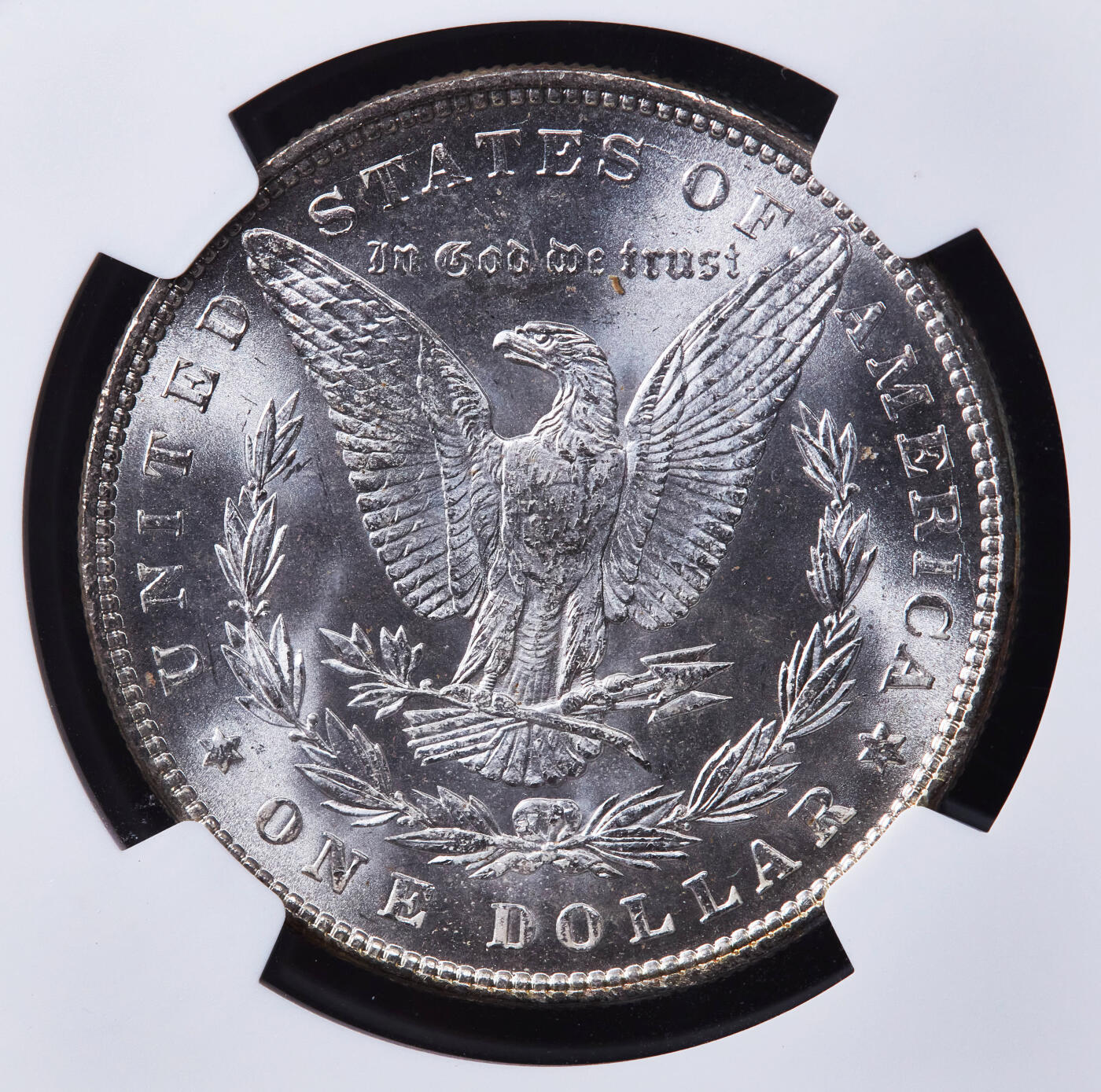 【俄甄集藏】2025年(044)11-12星期三晚 19:30 全场包邮 美国1887年摩根1美元大银币，NGC MS64，车轮转光