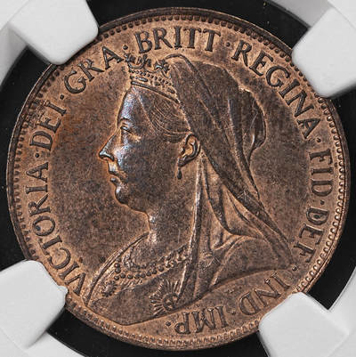 修遠堂世界钱币第九十二期 - NGC AU58BN 1896年英国1/2便士