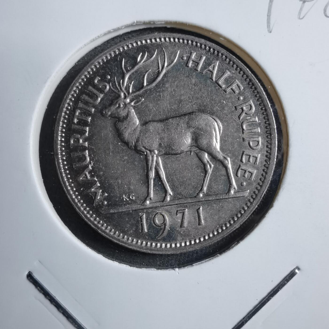 沼泽如烟--第894场 毛里求斯1971年半卢比