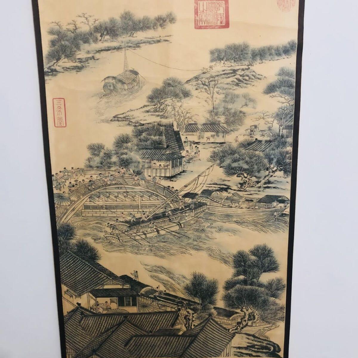 听雨轩（19）仿古装饰画专场 清明山河图（仿古装饰画）