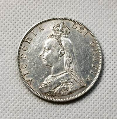 甄臻铺-世界币章拍卖（第38期）立冬小精品场，送拍享返佣金等优惠多多 - 1887年英国高冠双弗洛林，罗马字体版