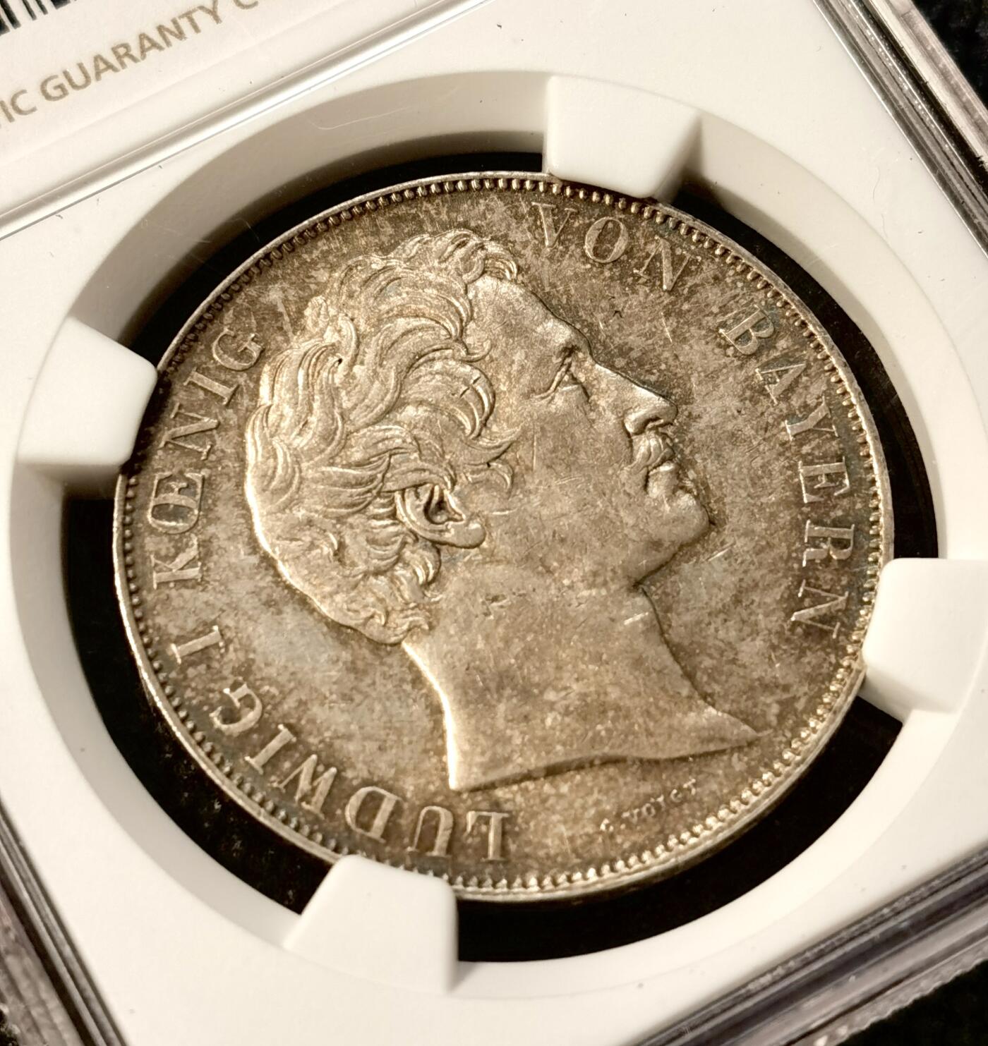 甄臻铺-世界币章拍卖（第38期）立冬小精品场，送拍享返佣金等优惠多多 NGC-UNCD 1848年德国巴伐利亚路德维希一世流通2盾 1848年欧洲大革命中路一被迫退位 这最后末年流通泰勒见证着风流艺术国王最后的容光