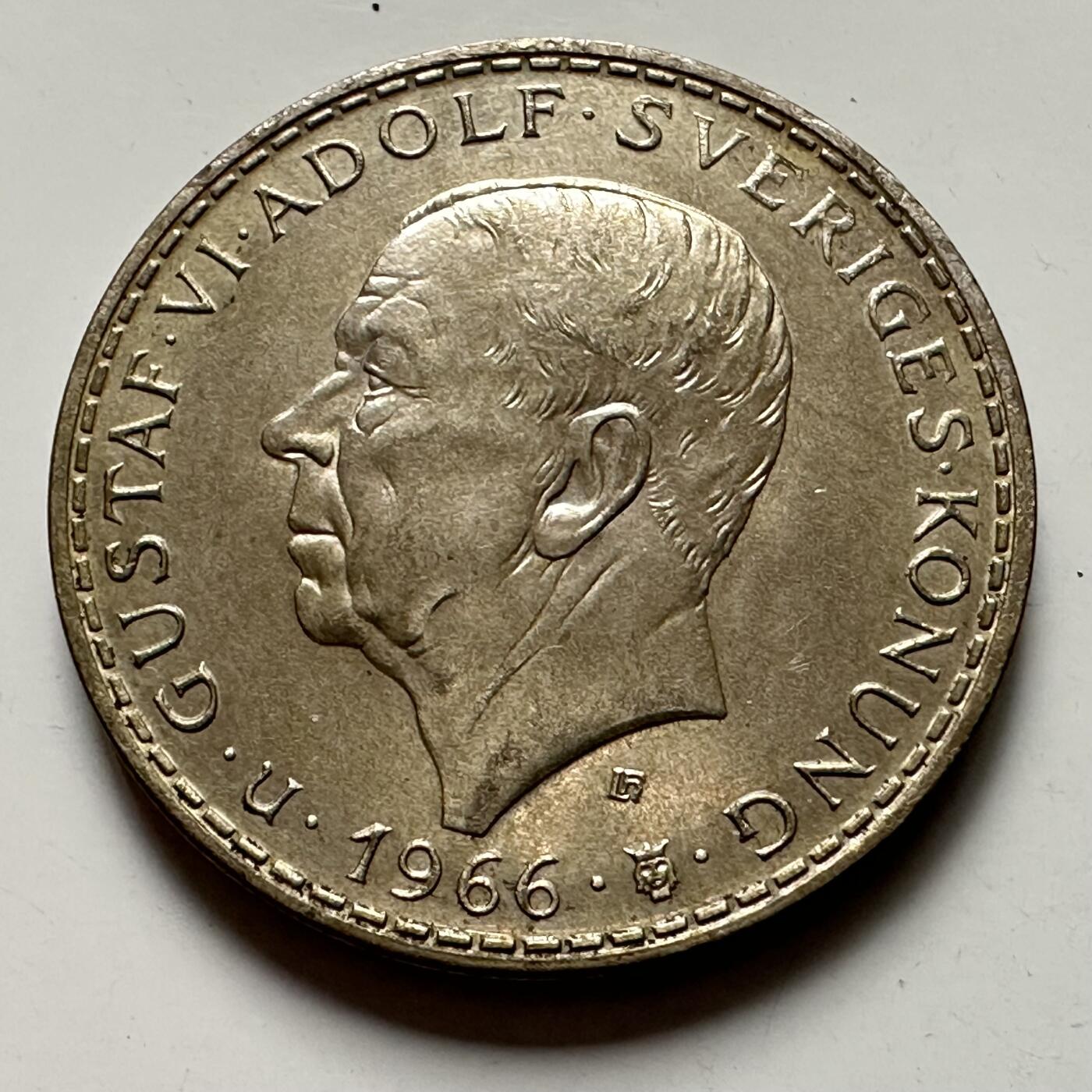 🌹外币初藏🌹🐯2025年第125场  每周二四六晚8️⃣点 接代拍 瑞典1966年宪法改革百年5克朗纪念银币 18克