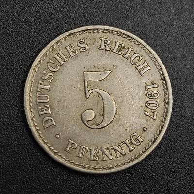 【淘币小摊】实时拍第七百九十一拍   散币纸币套币场   满百包邮可预留二周 每周一统一发货   - 德国1907年5芬妮镍币