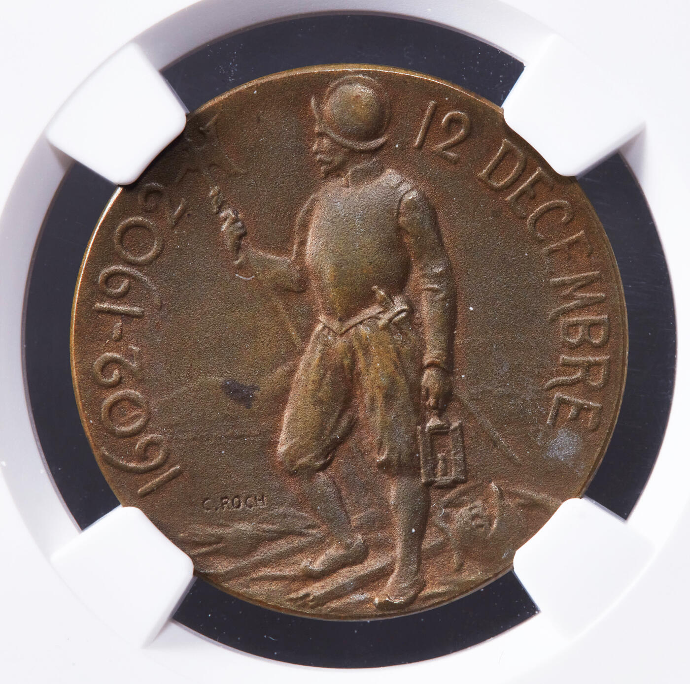 【俄甄集藏】2025年(044)11-12星期三晚 19:30 全场包邮 瑞士日内瓦1902年纪念1602年成功抵御萨伏依公爵入侵暨登城节300周年纪念铜章，NGC MS63BN，少见品种